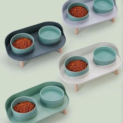 Cat Double Bowls Feeder