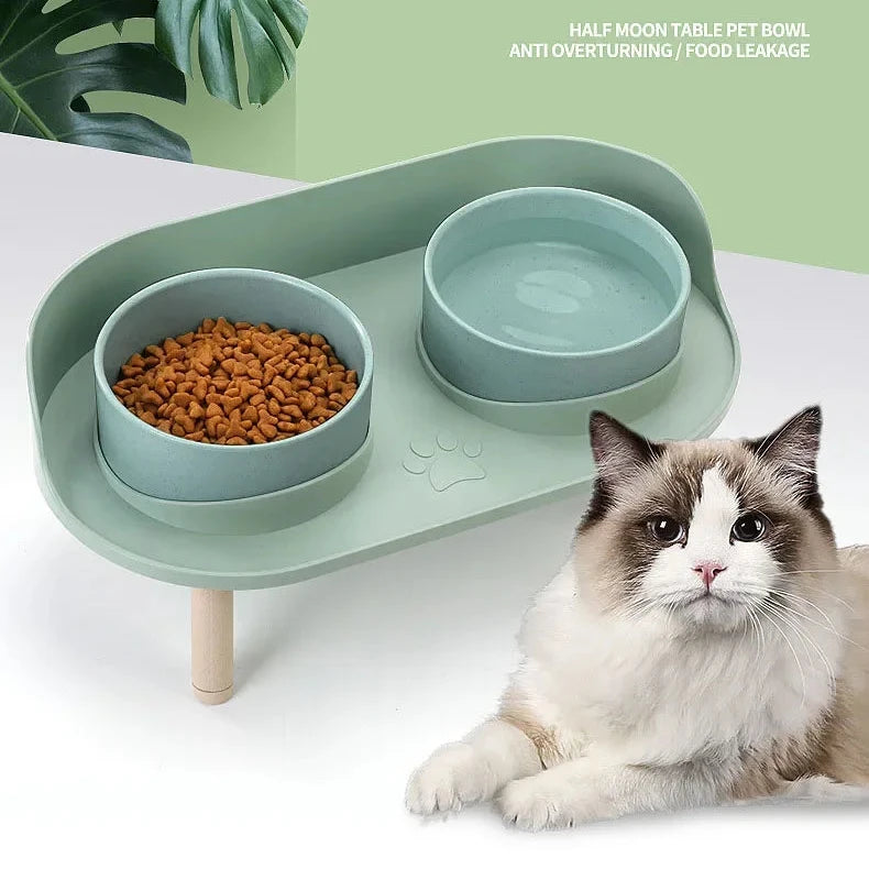 Cat Double Bowls Feeder