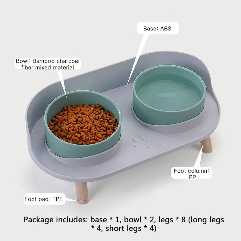 Cat Double Bowls Feeder ABS PP