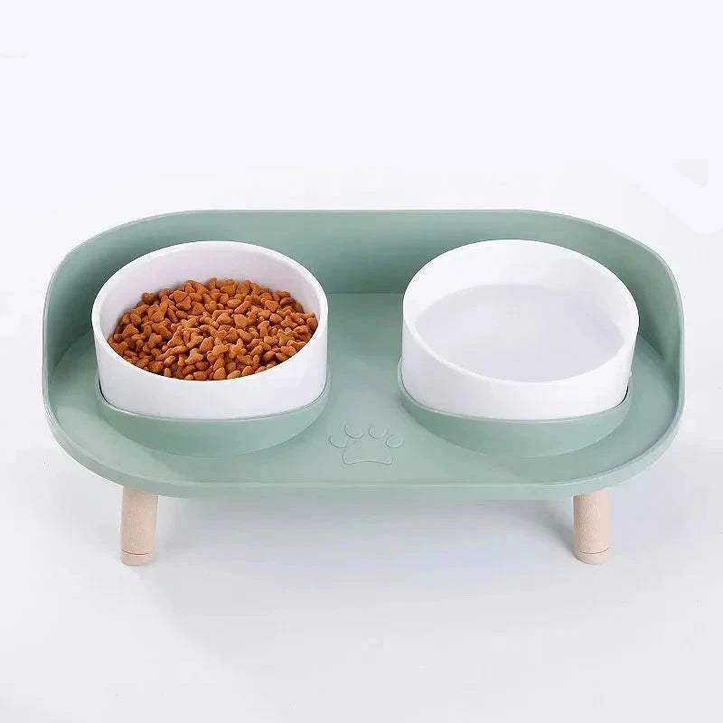 Cat_Double_Bowls_Feeder_Green