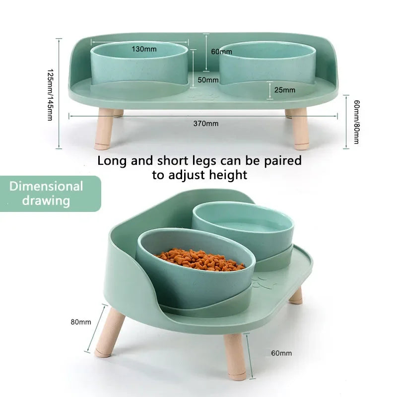 Cat Double Bowls Feeder sixe