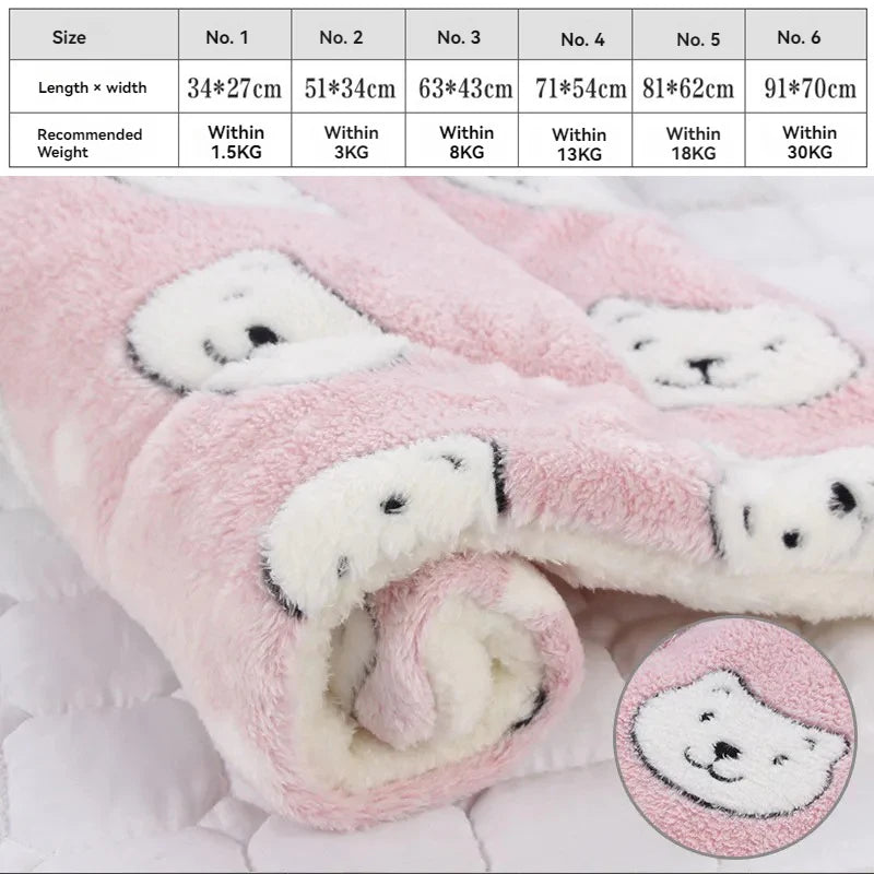 Fluffy Cat Cushion Pink Bear 