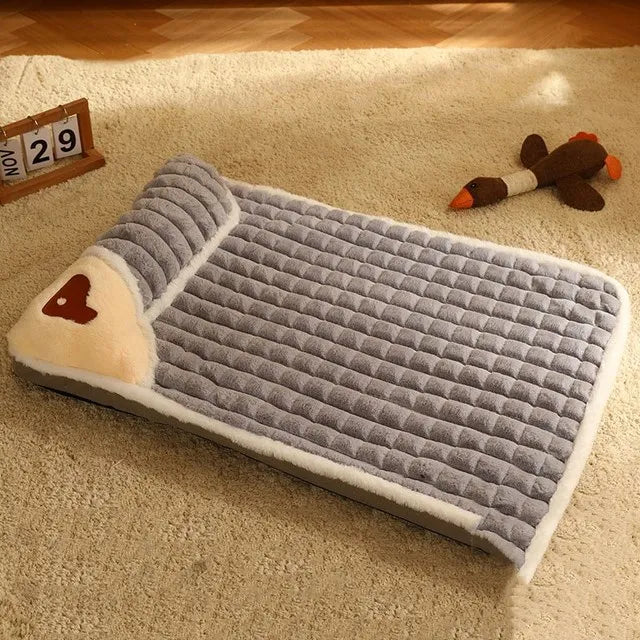 Plaid Fluff Sleeping Pet Bed