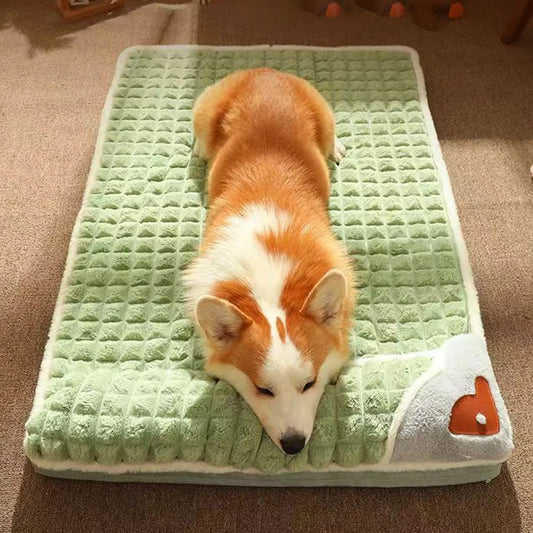 Plaid Fluff Sleeping Pet Bed