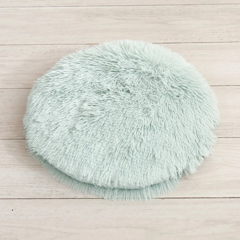 MEOVIQUE Plush Round Cat Cushion Green