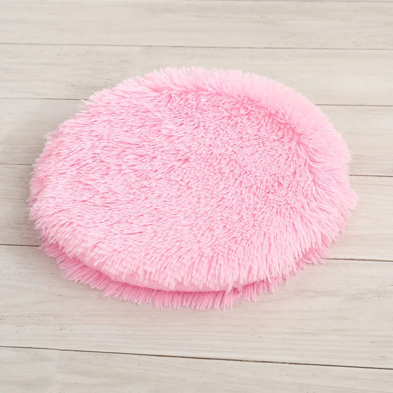 MEOVIQUE Plush Round Cat Cushion Pink 02