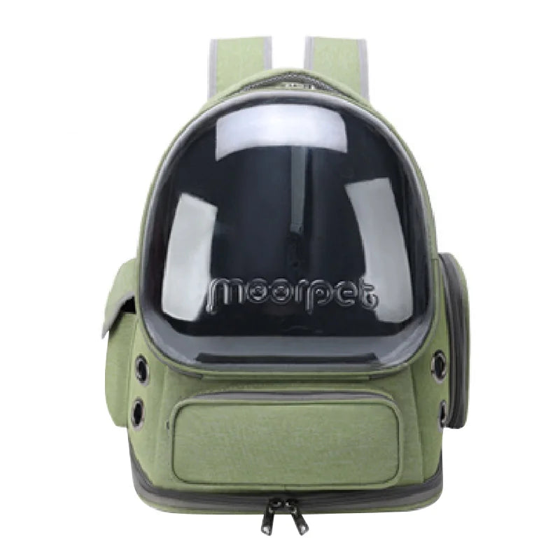 Pet Backpack Cat Transparent Carrying Bag green