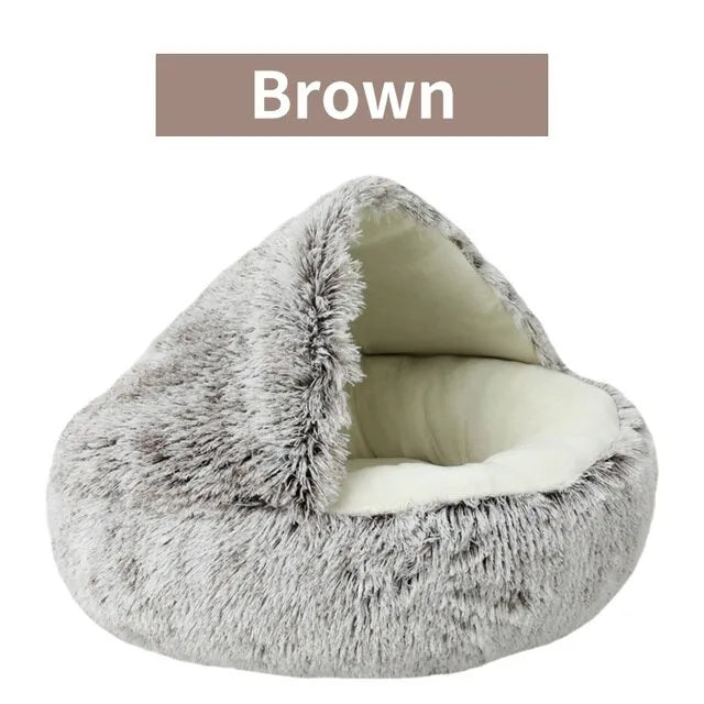 Round Cat Bed Sleeping cave Brown