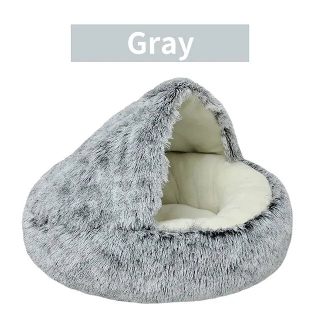 Round Cat Bed Sleeping cave gray 