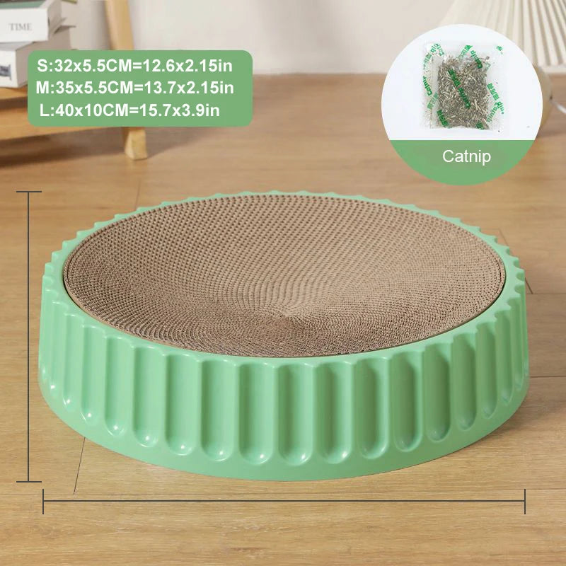 Round Cat Scratcher, Replace Cardboard Nest green