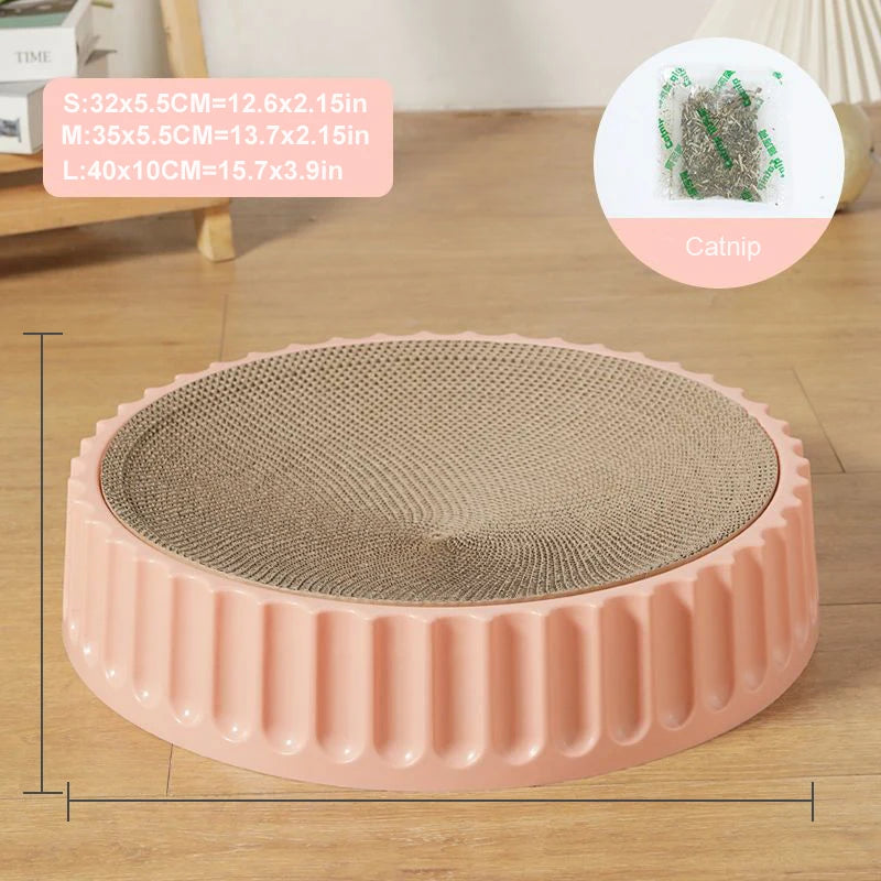 Round Cat Scratcher replaceable inner pink