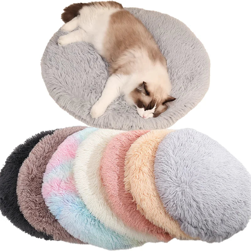 Soft Plush Round Cat Cushion